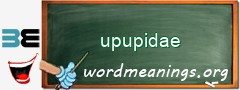 WordMeaning blackboard for upupidae